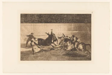 Hombre empalado en un cuerno de toro Mort de Pepe Illo Corridas de toros (título de la serie) La Taureaumachie (título de la serie) La Tauromaquia (título de la serie)