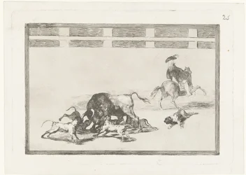 Toro atacado por perros Echan perros al toro La Tauromaquia (título de la serie) Corridas de toros (título de la serie)