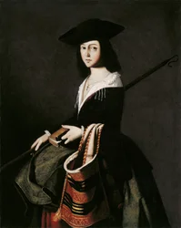 Saint Marina (Sainte Marine) - Zurbaran, Francisco, de (1598-1664) - ca 1640-1645 - Oil on canvas - 111x88 - Museo Carmen Thyssen, Malaga