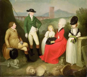 Retrato de grupo de Aubrey, 2º Barón Vere de Harmsworth y familia