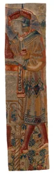 Estrecha tira de tapiz que representa la figura de un joven, principios del siglo XVI (lana)