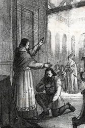 Encuentro entre el Papa Pablo III y Carlos Quinto en Rocca di Busseto en 1543