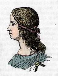 Retrato de Lucrecia Borgia (Lucrezia) (1480-1519) Grabado de "Los misterios del Vaticano" de Franco Mistrali 1866