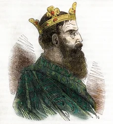 Retrato del emperador bizantino León III el Isaurio o el Sirio (680-741) (León III el emperador Isaurio del Imperio Bizantino) dibujo de "I misteri del vaticano" de Franco Mistrali 1843