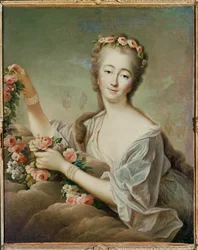 Madame Du Barry, amante de Luis XV, como la diosa Flora ... (pintura sobre lienzo)