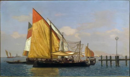 Barcos y pescadores en Venecia