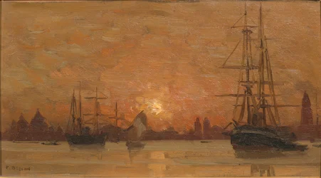 Venecia, puesta de sol detrás de San Marcos