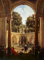 El cardenal Pietro Aldobrandini recibe a Domenichino