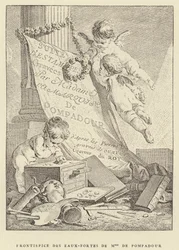 Frontispicio de los aguafuertes de Mme de Pompadour