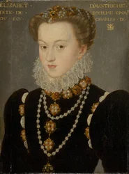 Retrato de Isabel de Austria, esposa del rey Carlos IX de Francia, después de 1571 (óleo sobre tabla)