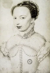 Retrato de Margarita de Valois, conocida como la reina Margot (1553-1615), reina de Navarra, primera esposa de Enrique IV, según François Clouet