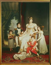 Carolina Bonaparte, hermana de Napoleón, reina de Nápoles con sus hijos ...