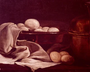 Bodegón con queso brie de François Bonvin (1817-1887), Detalle
