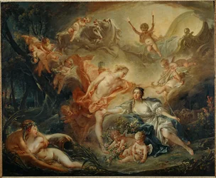 Apolo revelando su divinidad a la pastora Issa (pintura sobre lienzo)