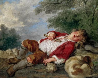 Berger endormi (El pastor dormido), c. 1750