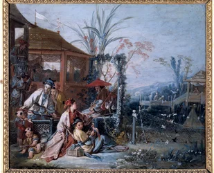 Chinoiserie: “La Caza” Pintura de Francois Boucher (1703-1770). Museo de Bellas Artes de Besançon
