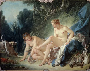Diana saliendo del baño