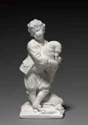 Figura del gaitero, fabricado por Vincennes Factory, modelado por Pierre Blondeau, 1748-1752