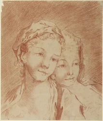 Las cabezas de dos niñas