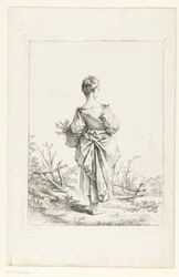 Niña con una cesta
