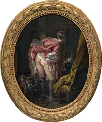 ""el ojo indiscreto"" Pintura de Francois Boucher (1703-1770) hacia 1742 Colección privada