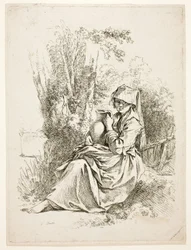 Campesina con jarra