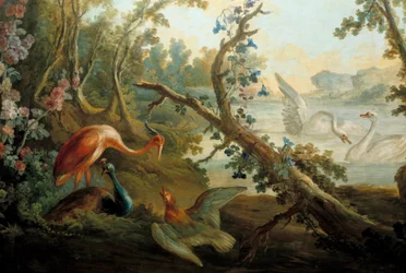 Cisnes y pavos reales. Pintura de François Boucher (1703-1770), siglo XVIII, París, Museo Carnavalet