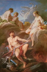 Venus pidiendo a Vulcano la armadura de Eneas