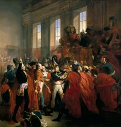 General Bonaparte rodeado por miembros del Consejo de los Quinientos en Saint-Cloud, 10 de noviembre