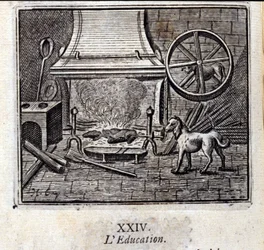 Educación. Fábulas de Jean de La Fontaine (1621-95). Ilustración de François Chauveau (1613-1676). Edición de 1728.
