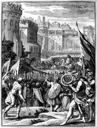 Fuerzas bajo Alarico I, Rey de los Visigodos desde 395, saqueando Roma, 410, 1654