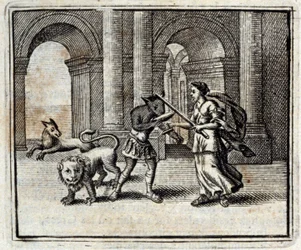 Los compañeros de Ulises. Fábulas de Jean de La Fontaine (1621-95). Ilustración de François Chauveau (1613-1676). Edición de 1728.