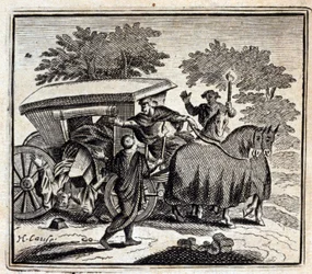 La cura y la muerte. Fábulas de Jean de La Fontaine (1621-95). Ilustración de François Chauveau (1613-1676). Edición de 1728.