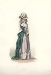 Mujer con sombrero y redingote, era de María Antonieta