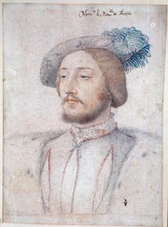Retrato de Carlos de Cossé, Conde de Brissac, mariscal de Francia (1506-1563) (Cossé-Brissac). Dibujo en lápiz y sangre por François Clouet (1515-1572). 1537. Museo Condé, Chantilly