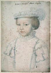 Retrato del Rey de Francia Francisco II (1544-1560). Dibujo por François Clouet (1515-1572)