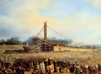 Erección del obelisco de Luxor en la Place de la Concorde (25 de octubre)