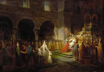 La Unción de Pipino el Breve en Saint-Denis, 28 de julio de 754