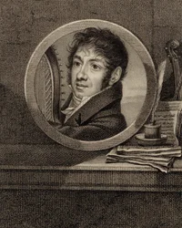 Retrato del arpista y compositor Jean-Aimé Vernier 1769-1840, c. 1800