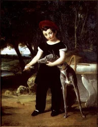 Henri de Francia (1820-83) Duque de Burdeos en la casa de la Duquesa de Angulema en el Chateau de Villeneuve l