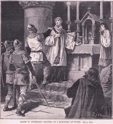 Arresto del Arzobispo Geoffrey en un Monasterio en Dover AD 1191