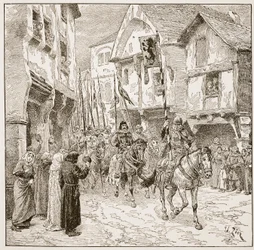 Partida del duque Roberto a Tierra Santa, ilustración de 