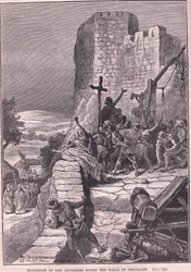 Procesión de los cruzados alrededor de las murallas de Jerusalén AD 1097