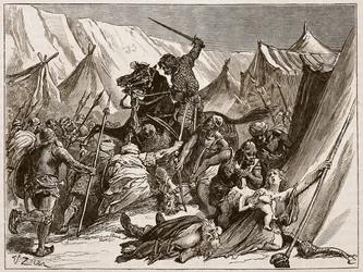Roberto de Normandía reuniendo a los cruzados, ilustración de 