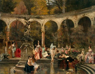 Baño de damas de la corte en el siglo XVIII, 1888
