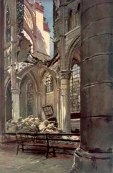 Interior de las ruinas de la Abadía de Saint Jean des Vignes, Soissons, Francia, 18 de mayo de 1915, 1926