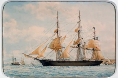 Clipper New York Ocean Herald, por François Roux, acuarela
