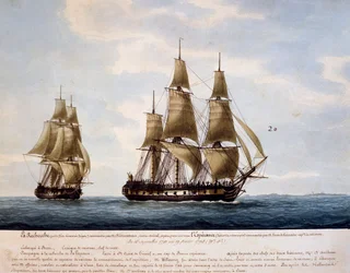 Barcos altos Recherche y Esperance, empleados por Antoine Bruny d