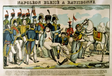 Napoleón herido en Ratisbona, abril 1809, c. 1835