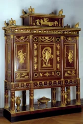 Mueble: Armario de joyas de la Emperatriz Josefina de Beauharnais (Marie-Joseph-Rose de Tascher de la Pagerie) (1763-1814) hecho de madera, bronce dorado por François Jacob-Desmalter (1770-1841) 1809 París, Museo del Louvre